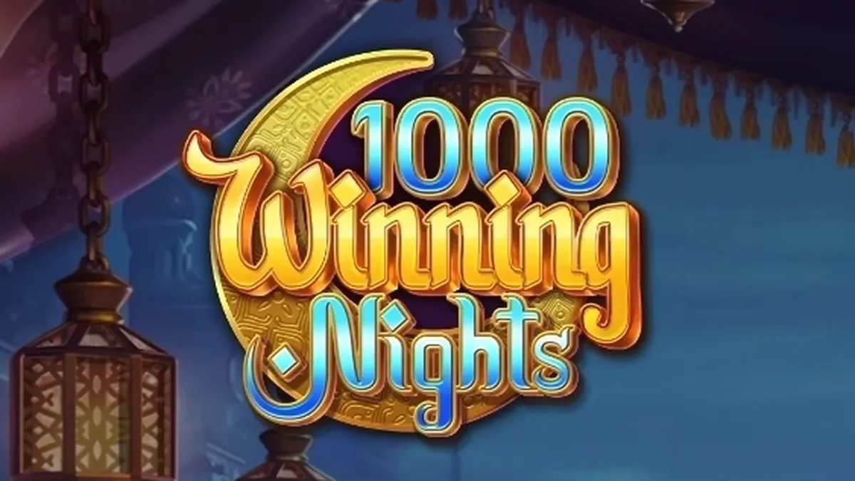 Interface do jogo 1000 Winning Nights com rolos girando